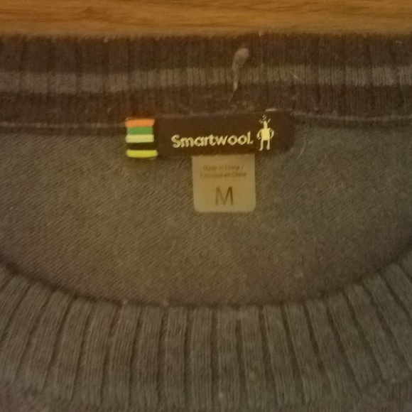 smartwool blue colorblock wool sweater size M - Picture 2 of 3